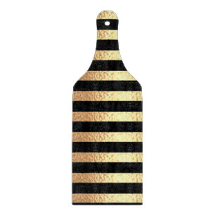 festive Christmas classy black and golden stripes Cutting Board