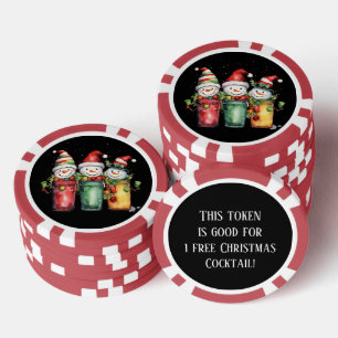 Festive Christmas cocktail drink  Poker Chips