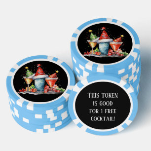 Festive Christmas cocktail free drink  Poker Chips