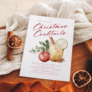 Festive Christmas Cocktails Holiday Party Invitation