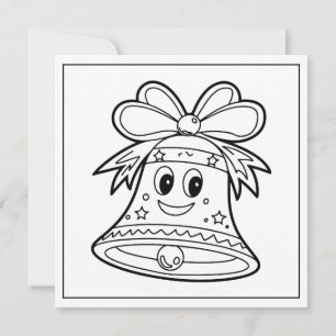 Festive Christmas coloring bell Holiday Card