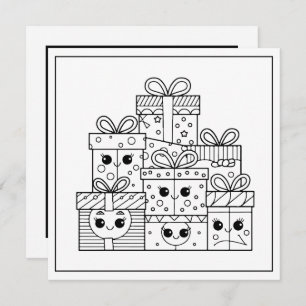 Festive Christmas coloring gifts  Holiday Card