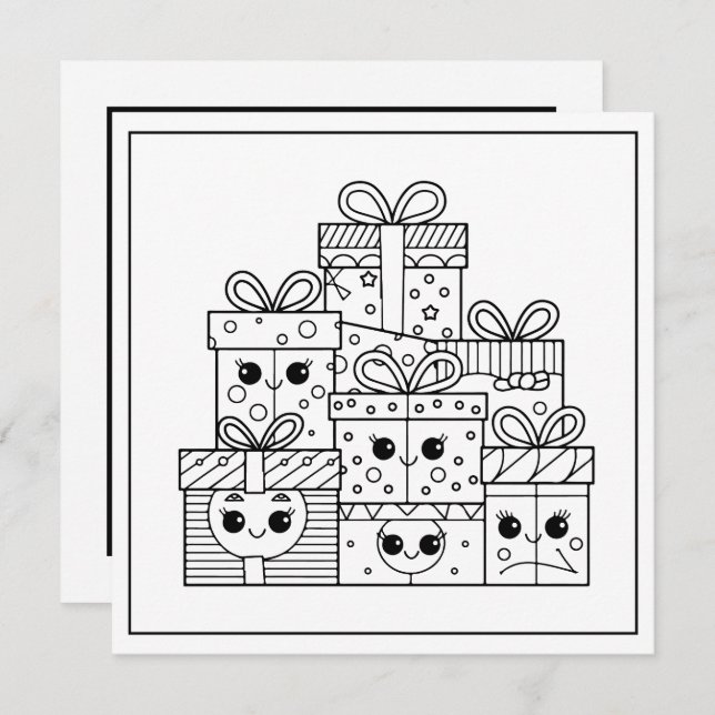Festive Christmas colouring gifts  Holiday Card (Front/Back)