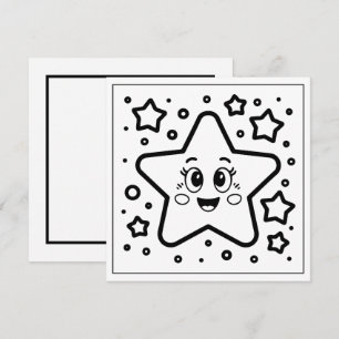 Festive Christmas colouring star Holiday Card