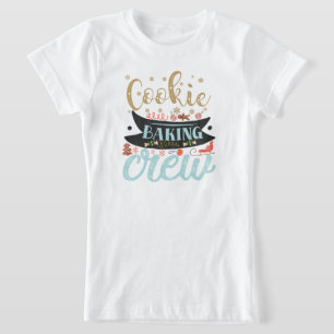 Festive Christmas cookie baking crew word art T-Shirt