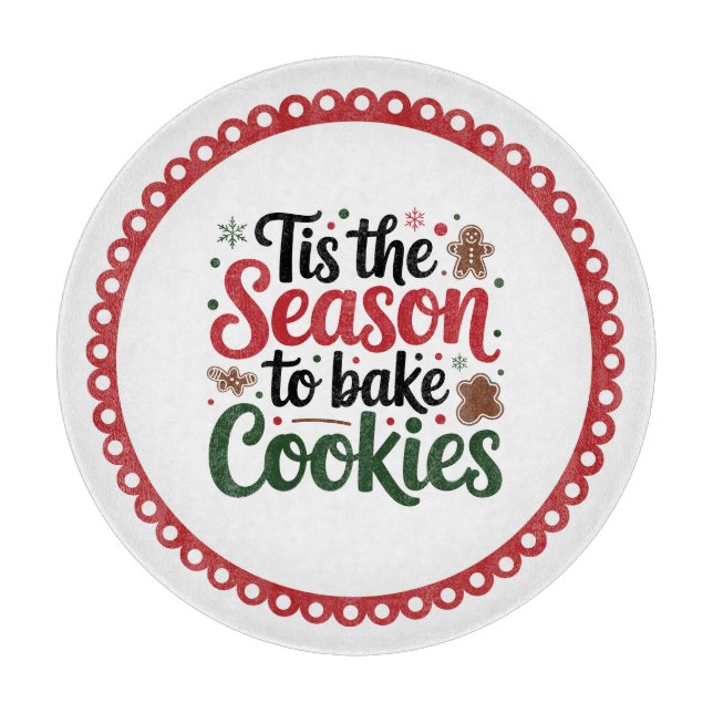Festive Christmas cookie baking Season  Cutting Board (Front)