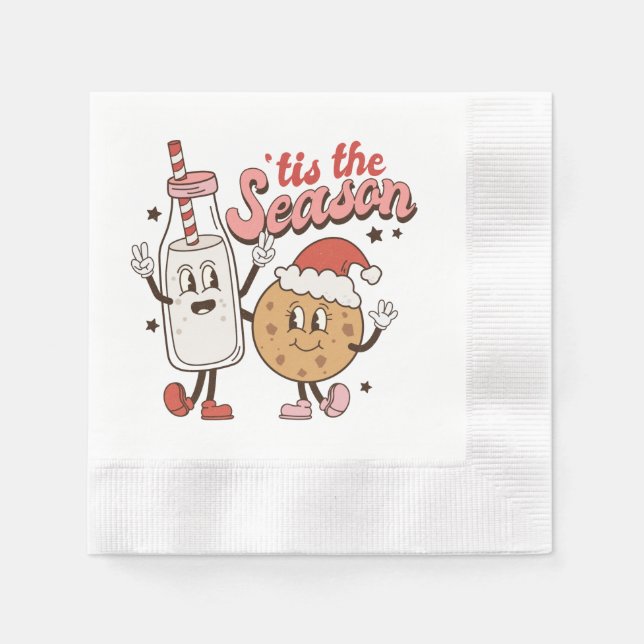 Festive Christmas cookies milk  Napkin (Front)