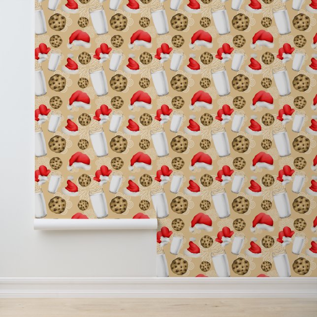 Festive Christmas cookies milk tiled Wallpaper (Application)