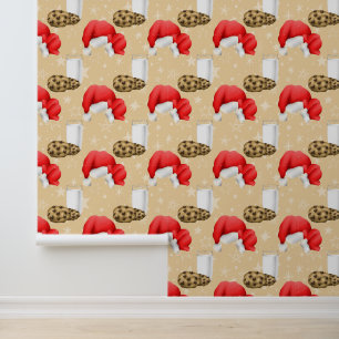 Festive Christmas cookies milk tiled Wallpaper