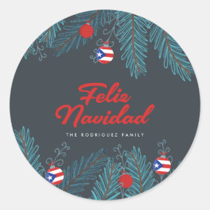 Festive Christmas Coquito Puerto Rican  Classic Round Sticker