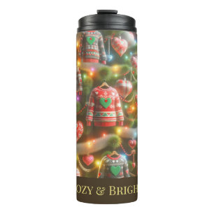 Festive Christmas Cosy Bright Heart Custom Thermal Tumbler