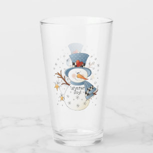 Festive Christmas Country snowman Glass