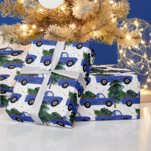 Festive Christmas Country truck tiled party Wrapping Paper