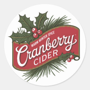 Festive Christmas cranberry cider Classic Round Sticker
