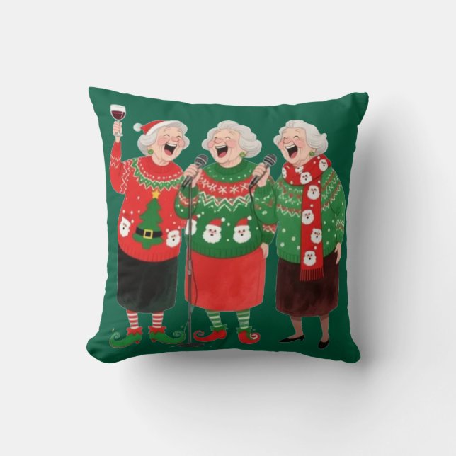 Festive Christmas Cushion for Women – Ugly Christm (Front)