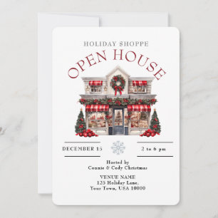 FESTIVE CHRISTMAS DECORATED SHOP OPEN HOUSE INVITATION