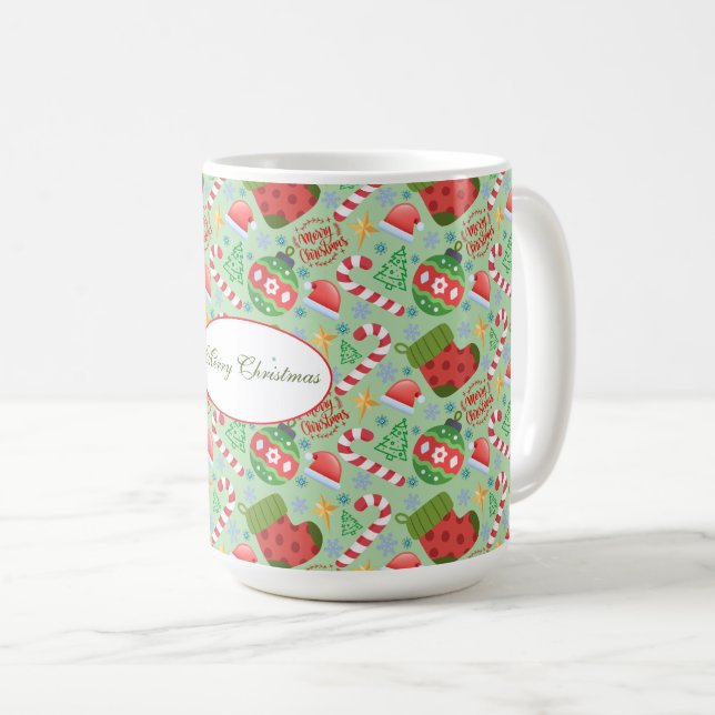 Festive Christmas Decorations, Cute Holiday Coffee Mug (Front Right)