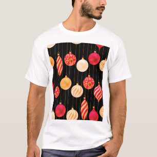 Festive Christmas Decorations Pattern T-Shirt