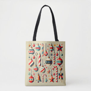 Festive Christmas Decorations with Ornaments Tote Bag