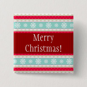 Festive Christmas Design Custom Text 15 Cm Square Badge