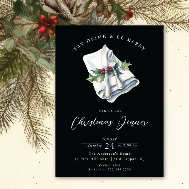 Festive Christmas Dinner Invitation (Creator Uploaded)