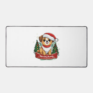 Festive Christmas Dog Design Holiday Pet Apparel Desk Mat
