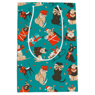 Festive Christmas Dogs Gift Bag