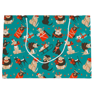 Festive Christmas Dogs Gift Bag