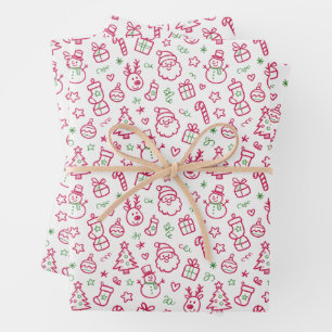 Festive Christmas Doodle Wrapping Paper