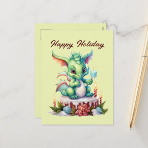 Festive Christmas dragon cake add text Holiday