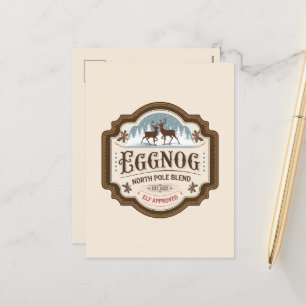Festive Christmas eggnog add message Holiday Postcard