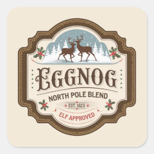 Festive Christmas eggnog Holiday Square Sticker