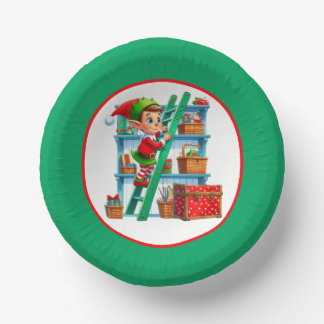 Festive Christmas elf party Paper Plate