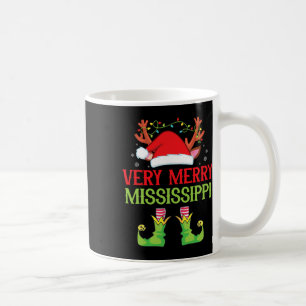 Festive Christmas Elf Santa Claus Very Merry In Mi Coffee Mug