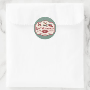 Festive Christmas Elf workshop Classic Round Sticker