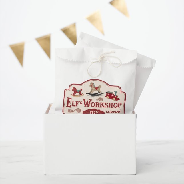 Festive Christmas Elf workshop party  Favour Bags (Party)