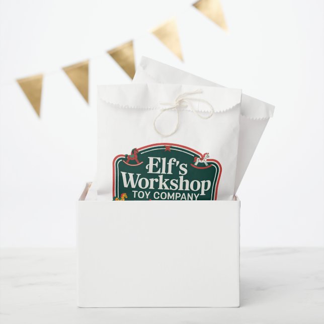 Festive Christmas Elf workshop party  Favour Bags (Party)