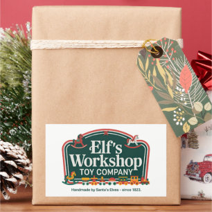 Festive Christmas Elf workshop Rectangular Sticker