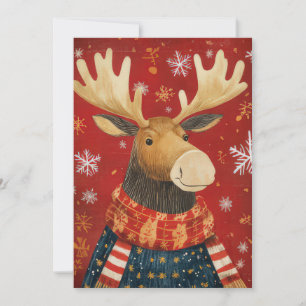 Festive Christmas Elk Greeting Card