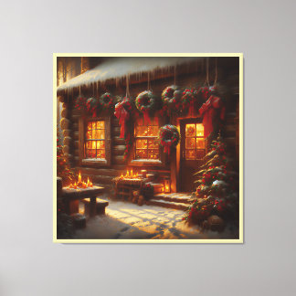 Festive Christmas Entryway Canvas Print
