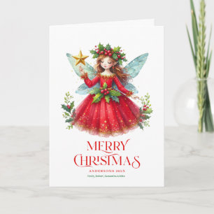 Festive Christmas Fairy Personalizable Photo Card