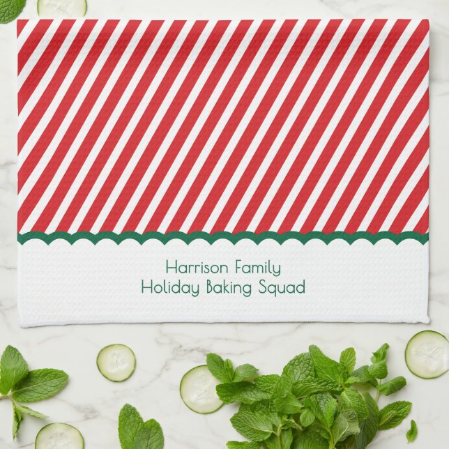 Festive Christmas Family Holiday Baking Squad Tea Towel (Folded)