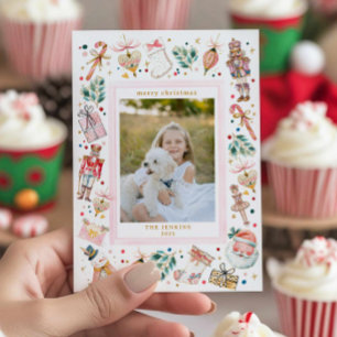 Festive Christmas Family Photo Card