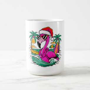 Festive Christmas Flamingo Fun in Paradise Coffee Mug
