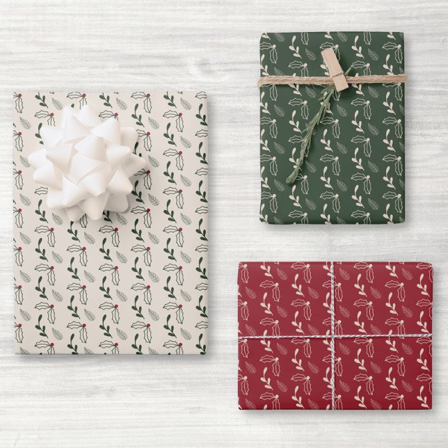 Festive Christmas Foliage Holiday Gift Wrapping Paper Sheet (Creator Uploaded)