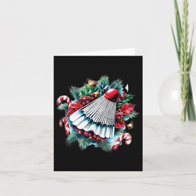Festive Christmas For Badminton Lovers  Card (Front)