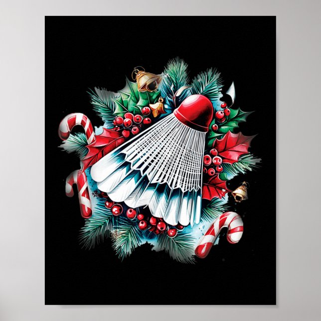 Festive Christmas For Badminton Lovers, Christmas  Poster (Front)