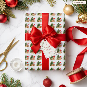 Festive Christmas Fox Whimsical Haliday Wrapping Paper
