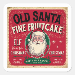 Festive Christmas fruitcake party Square Sticker