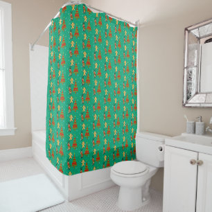festive Christmas fun characters Shower Curtain